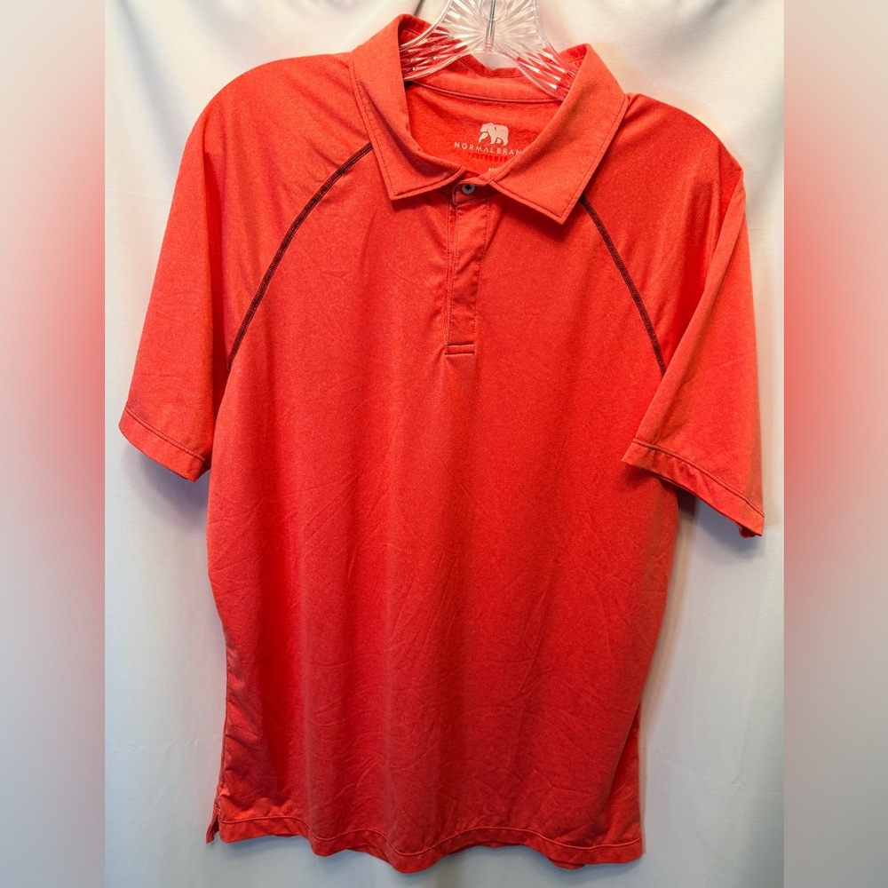 The Normal Brand Men’s Medium Performance Polo‎ Shirt Orange Red Athletic Golf
